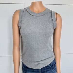 We The Free, Heather Grey Kate Tank, Ribbed Stretch Cotton, Women’s Medium